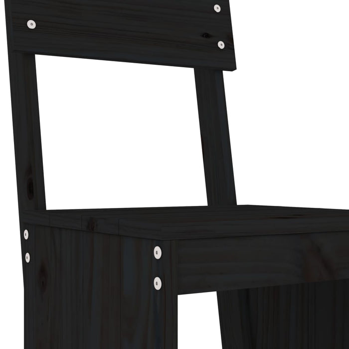Set mobilier bar de grădină, 5 piese, negru, lemn masiv de pin - WALTI WALTI