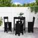 Set mobilier bar de grădină, 5 piese, negru, lemn masiv de pin - WALTI WALTI