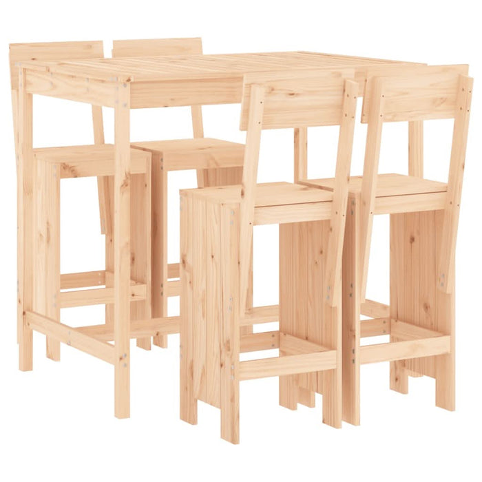 Set mobilier de bar pentru grădină, 5 piese, lemn masiv de pin - WALTI WALTI