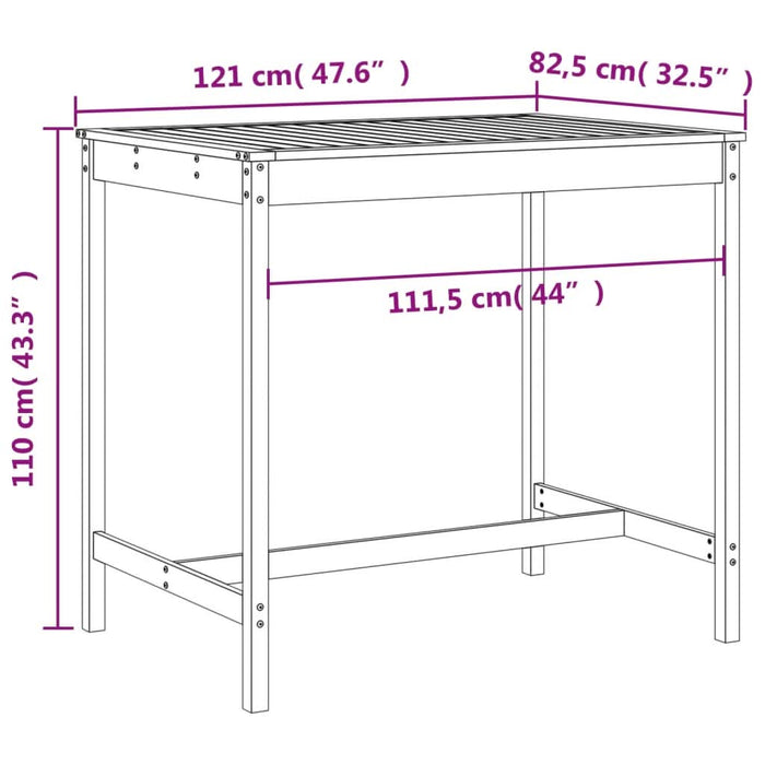 Set mobilier de bar pentru grădină, 5 piese, lemn masiv de pin - WALTI WALTI