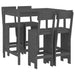 Set mobilier bar pentru grădină, 5 piese, gri, lemn masiv pin - WALTI WALTI