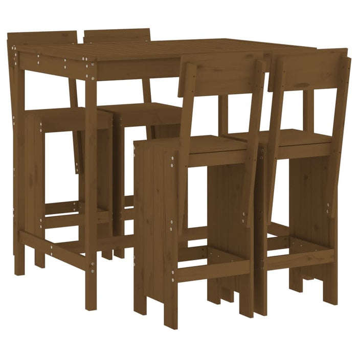 Set mobilier bar de grădină, 5 piese, maro miere lemn masiv pin - WALTI WALTI