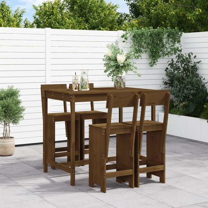 Set mobilier bar de grădină, 5 piese, maro miere lemn masiv pin - WALTI WALTI