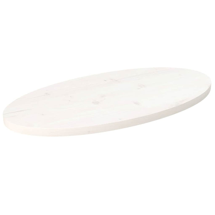 Blat de masă, alb, 70x35x2,5 cm, lemn masiv de pin, oval - WALTI WALTI