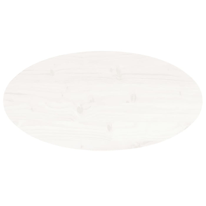 Blat de masă, alb, 70x35x2,5 cm, lemn masiv de pin, oval - WALTI WALTI