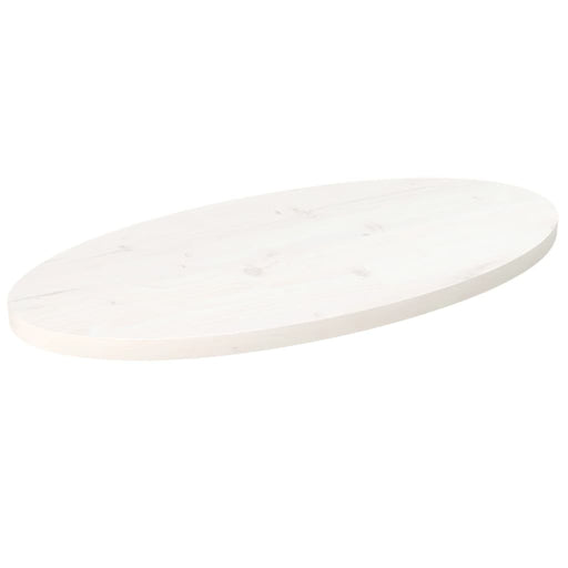 Blat de masă, alb, 80x40x2,5 cm, lemn masiv de pin, oval - WALTI WALTI