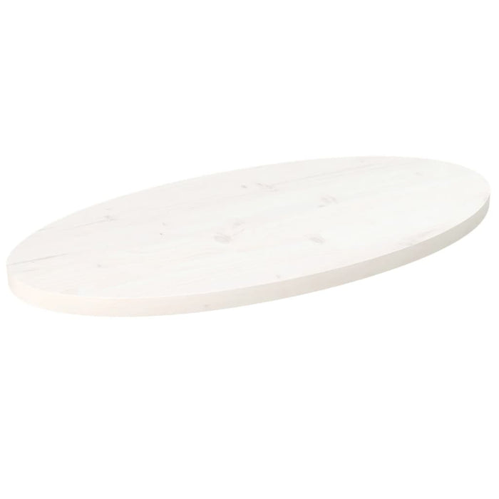 Blat de masă, alb, 80x40x2,5 cm, lemn masiv de pin, oval WALTI