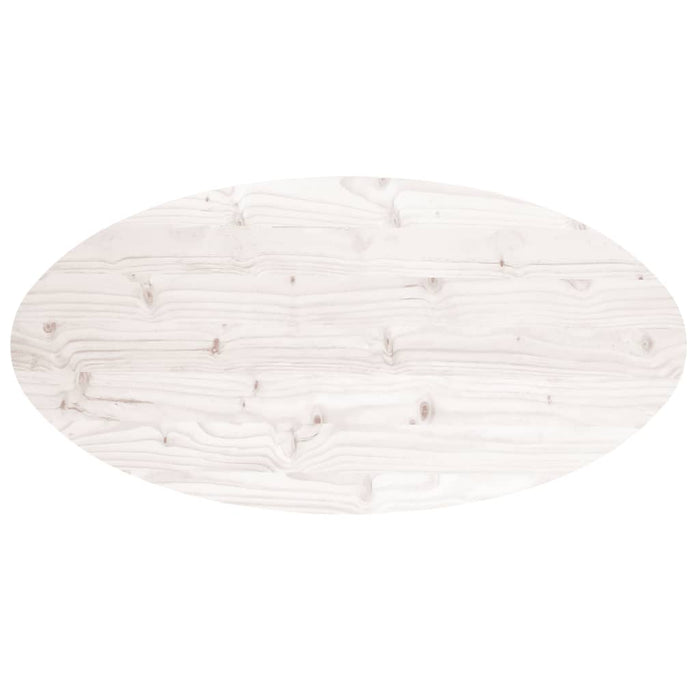 Blat de masă, alb, 100x50x2,5 cm, lemn masiv de pin, oval - WALTI WALTI