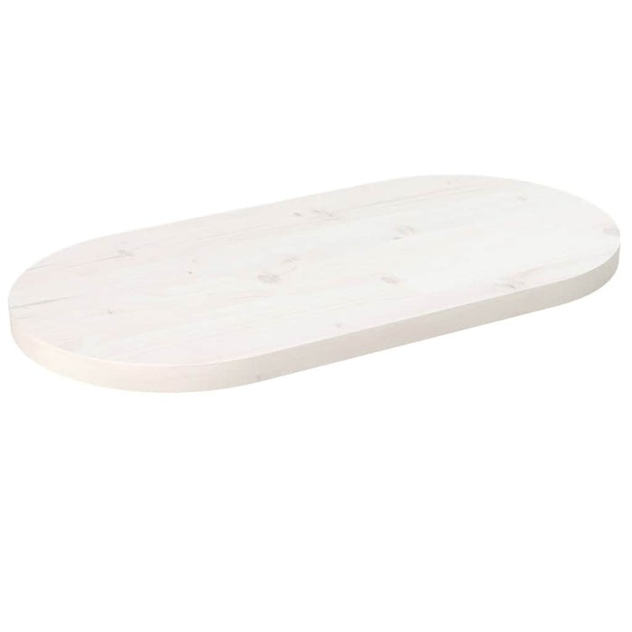 Blat de masă, alb, 60x30x2,5 cm, lemn masiv de pin, oval - WALTI WALTI