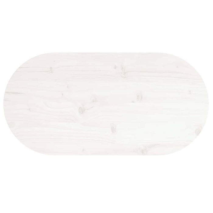 Blat de masă, alb, 60x30x2,5 cm, lemn masiv de pin, oval - WALTI WALTI