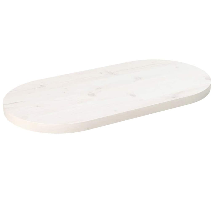 Blat de masă, alb, 70x35x2,5 cm, lemn masiv de pin, oval - WALTI WALTI