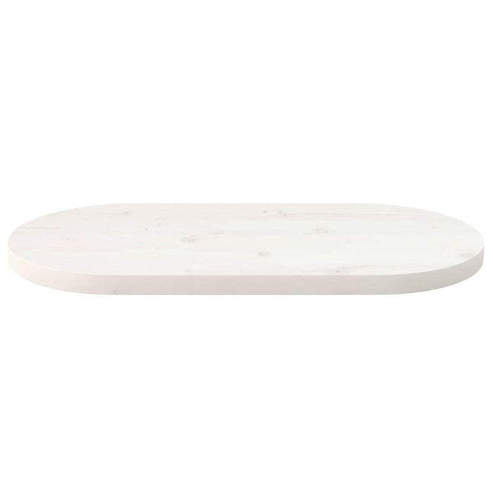 Blat de masă, alb, 70x35x2,5 cm, lemn masiv de pin, oval - WALTI WALTI