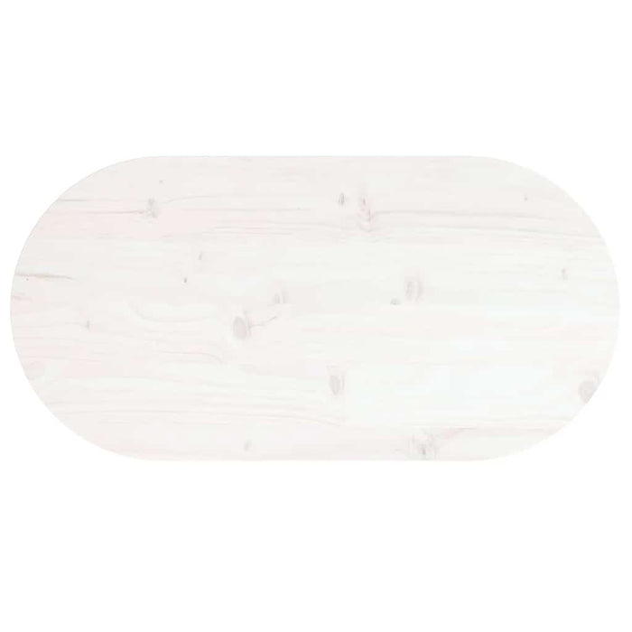 Blat de masă, alb, 70x35x2,5 cm, lemn masiv de pin, oval - WALTI WALTI