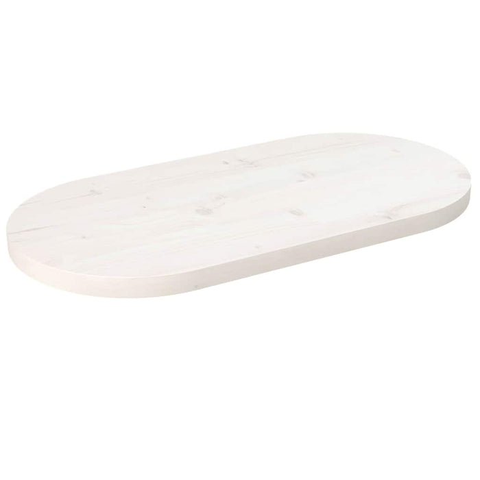 Blat de masă, alb, 80x40x2,5 cm, lemn masiv de pin, oval - WALTI WALTI