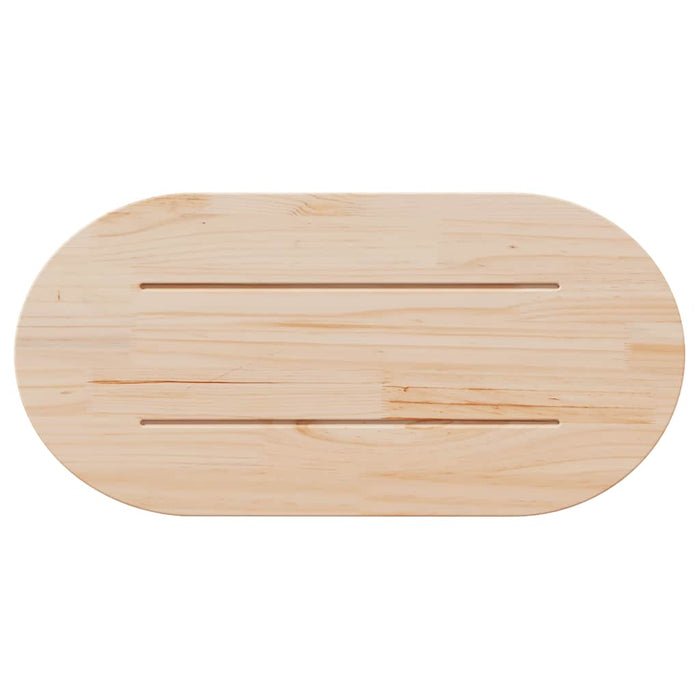 Blat de masă oval din lemn masiv de pin 90x45x2,5 cm WALTI