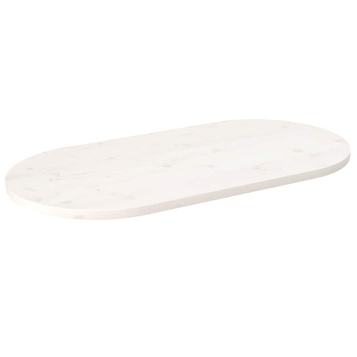 Blat de masă, alb, 90x45x2,5 cm, lemn masiv de pin, oval - WALTI WALTI