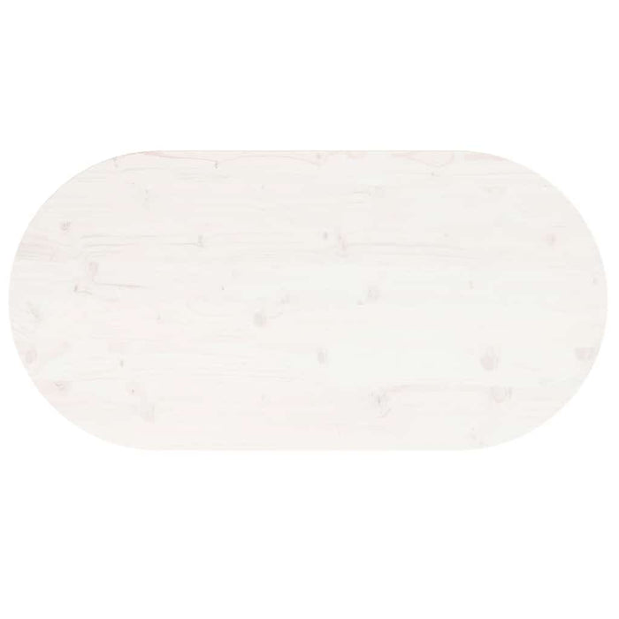 Blat de masă, alb, 90x45x2,5 cm, lemn masiv de pin, oval - WALTI WALTI