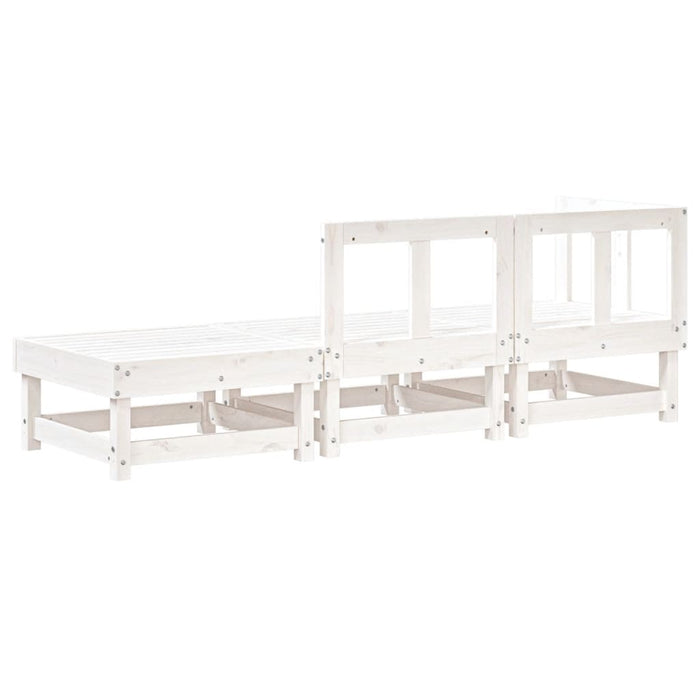 Set mobilier de grădină, 3 piese, alb, lemn masiv de pin - WALTI WALTI