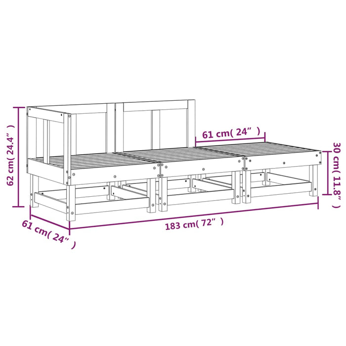Set mobilier de grădină, 3 piese, lemn de pin impregnat - WALTI WALTI