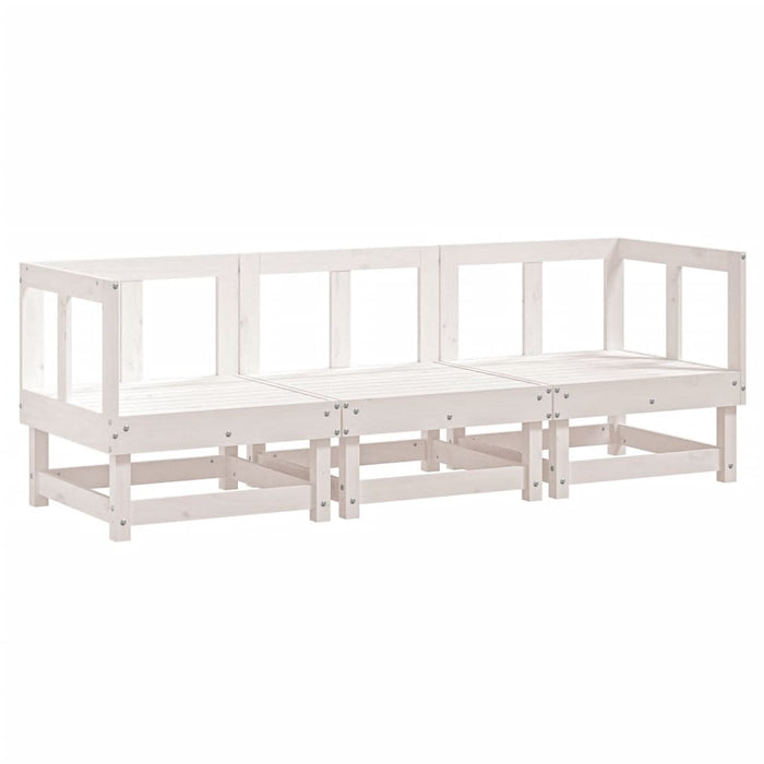 Set mobilier de grădină, 3 piese, alb, lemn masiv de pin - WALTI WALTI
