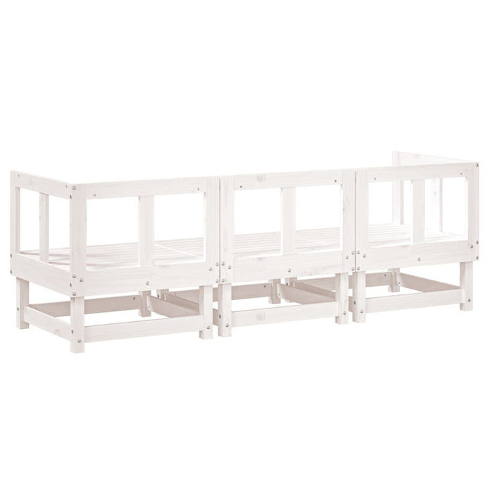 Set mobilier de grădină, 3 piese, alb, lemn masiv de pin - WALTI WALTI