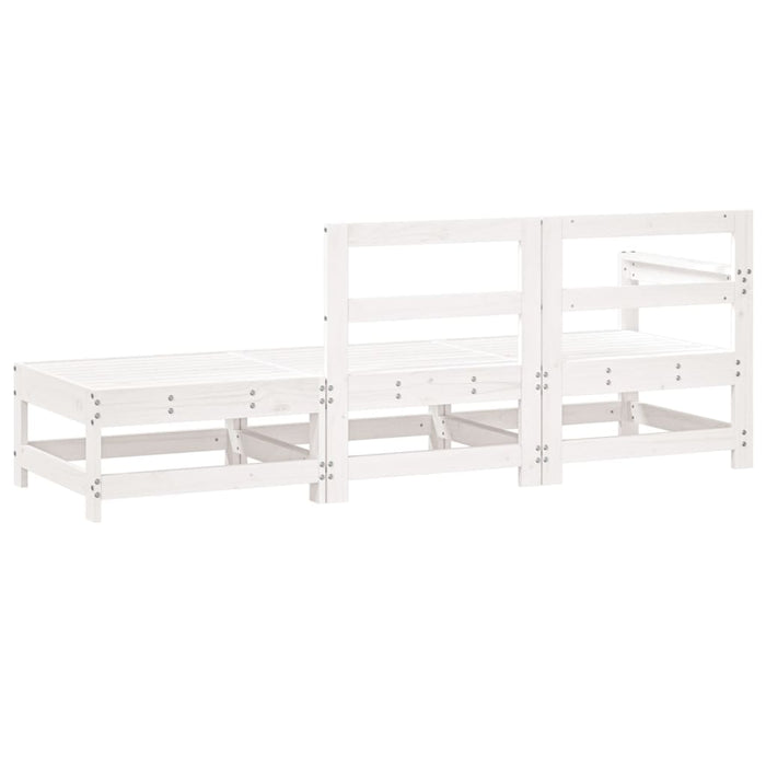 Set mobilier de grădină, 3 piese, alb, lemn masiv de pin WALTI