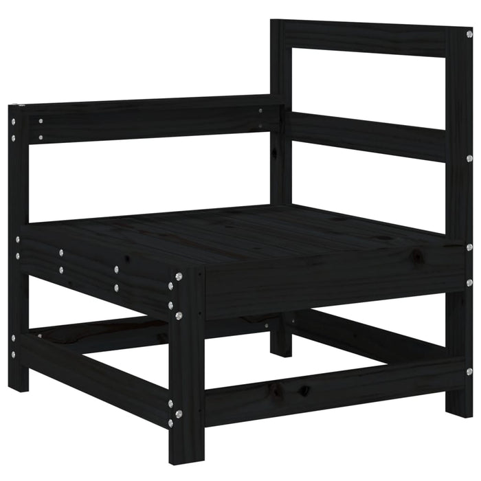Set mobilier de grădină, 3 piese, negru, lemn masiv pin WALTI
