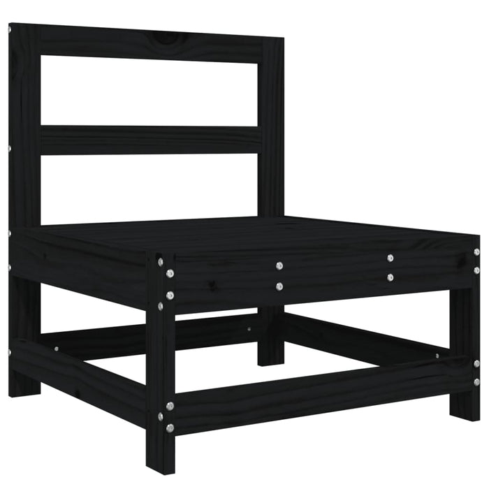 Set mobilier de grădină, 3 piese, negru, lemn masiv pin WALTI