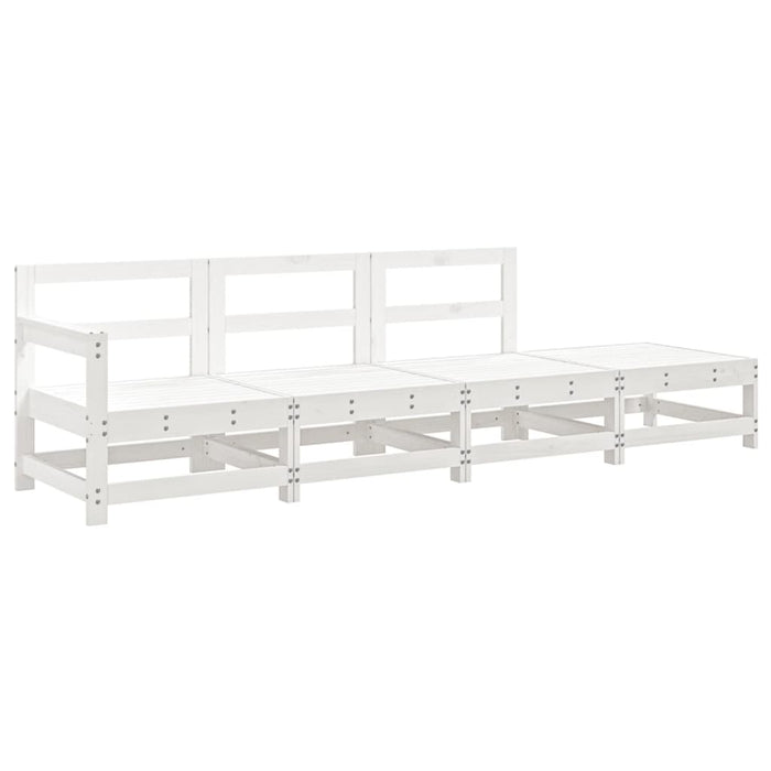 Set mobilier relaxare de grădină, 4 piese, alb, lemn masiv pin - WALTI WALTI