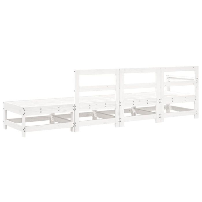 Set mobilier relaxare de grădină, 4 piese, alb, lemn masiv pin - WALTI WALTI