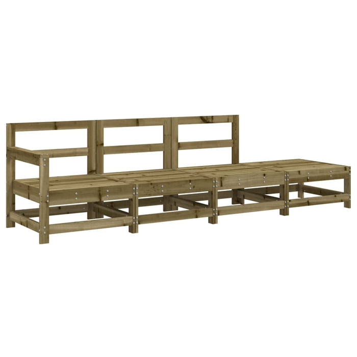 Set mobilier relaxare de grădină, 4 piese, lemn de pin tratat - WALTI WALTI