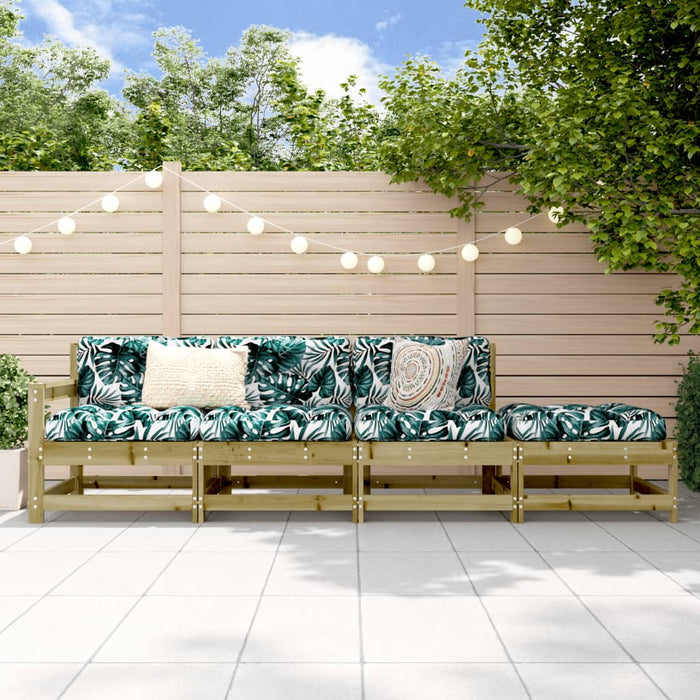 Set mobilier relaxare de grădină, 4 piese, lemn de pin tratat - WALTI WALTI
