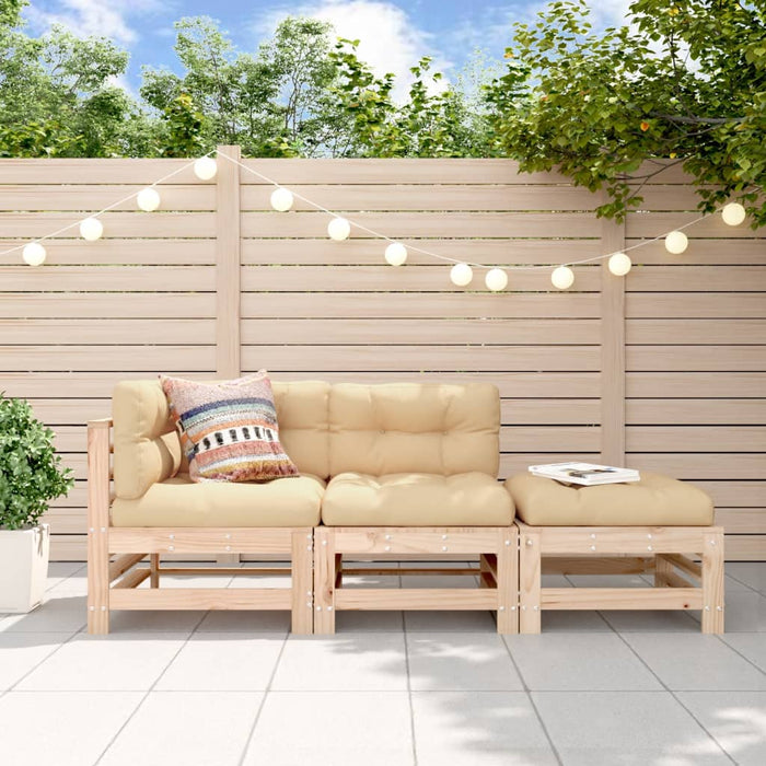 Set mobilier de grădină, 3 piese, lemn masiv de pin WALTI