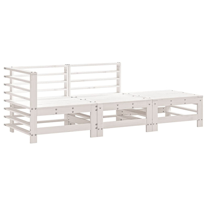Set mobilier de grădină, 3 piese, alb, lemn masiv de pin - WALTI WALTI