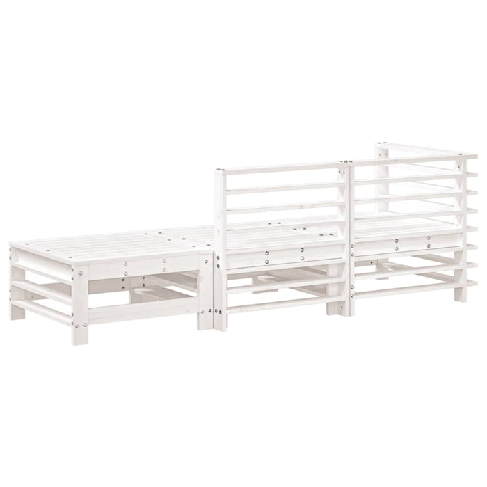 Set mobilier de grădină, 3 piese, alb, lemn masiv de pin - WALTI WALTI
