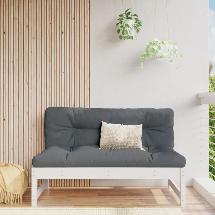 Canapea de mijloc de grădină, alb, 120x80 cm, lemn masiv pin - WALTI WALTI