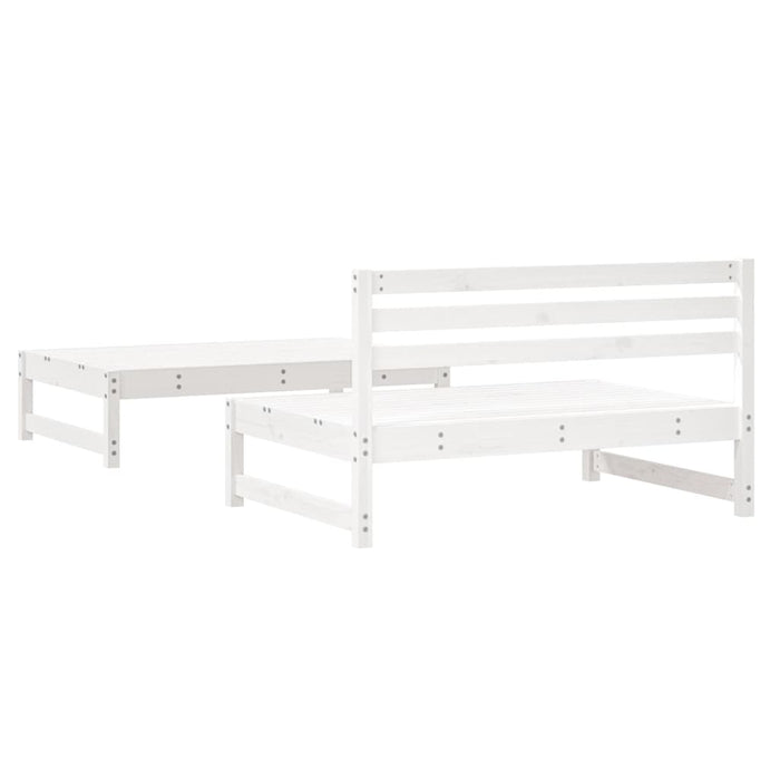 Set mobilier relaxare grădină, 2 piese, alb, lemn masiv de pin WALTI
