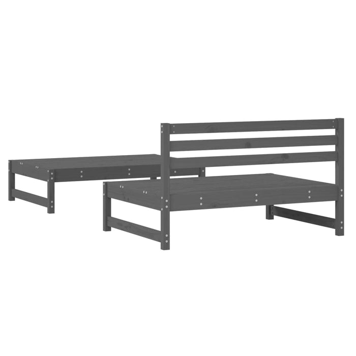 Set mobilier relaxare grădină, 2 piese, gri, lemn masiv de pin - WALTI WALTI
