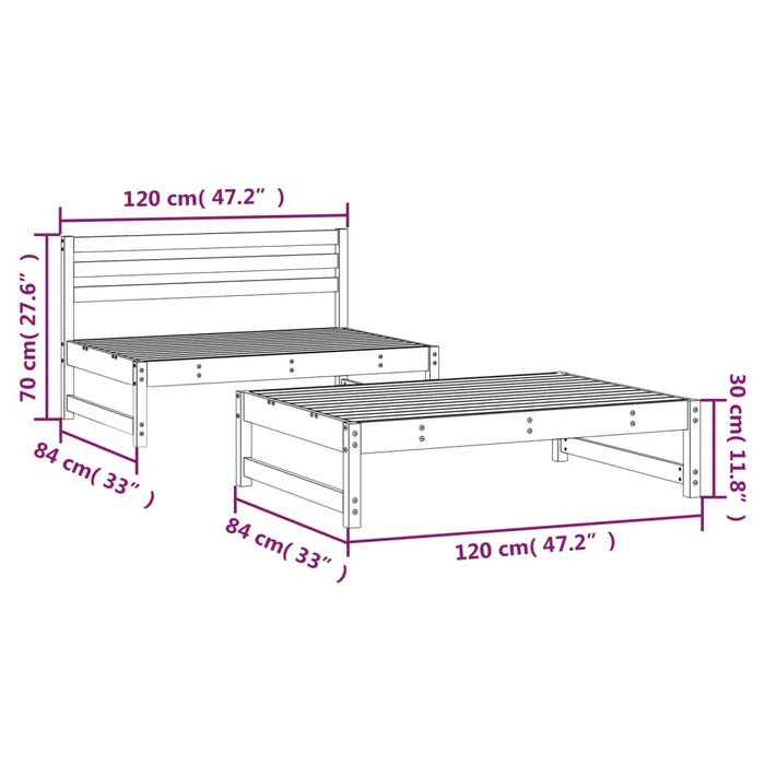 Set mobilier relaxare grădină, 2 piese, lemn masiv Douglas - WALTI WALTI