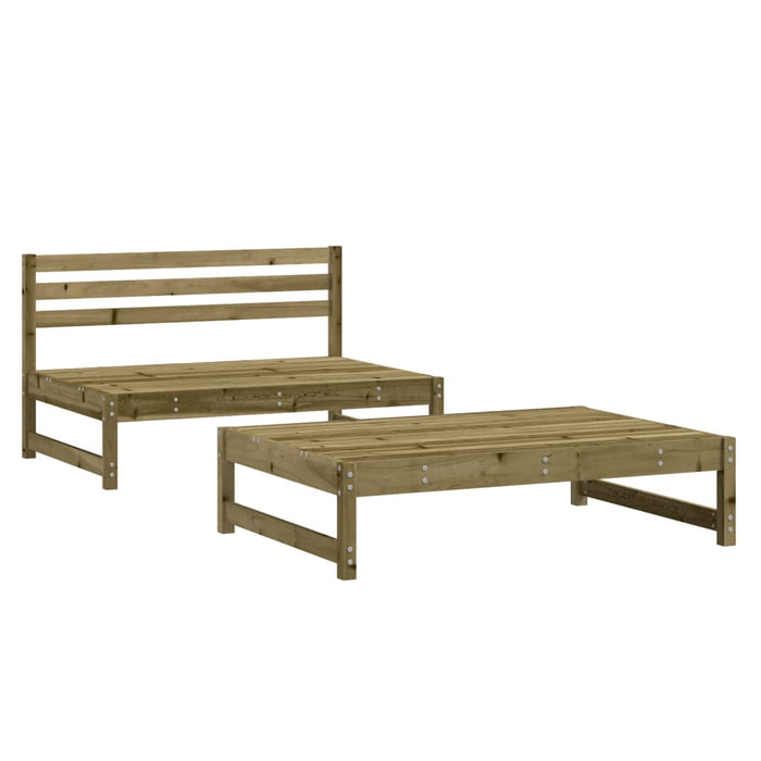 Set mobilier relaxare de grădină, 2 piese, lemn de pin tratat - WALTI WALTI