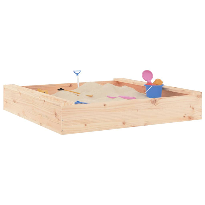 Cutie de nisip pătrată cu scaune, lemn masiv de pin - WALTI WALTI