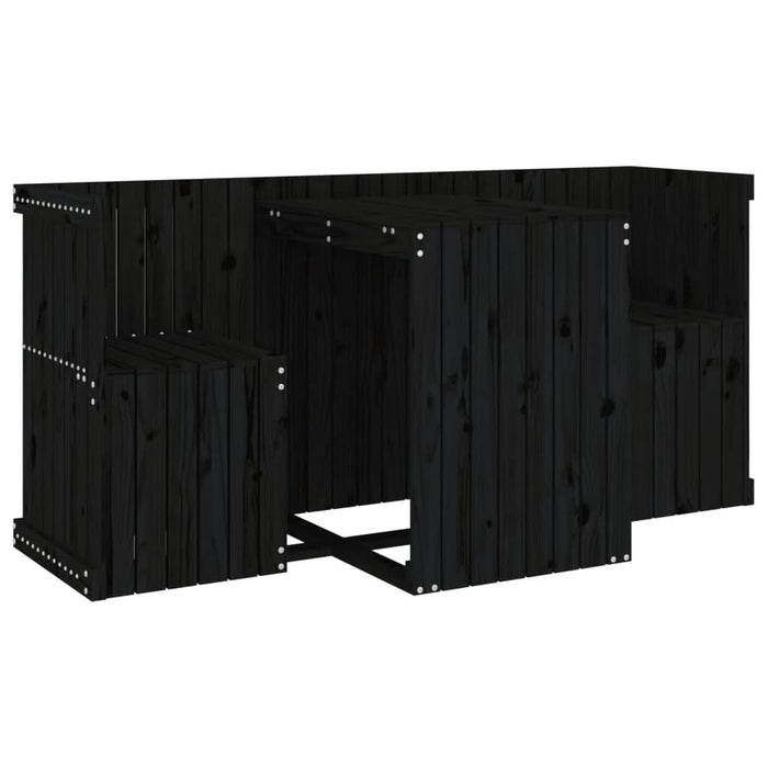 Set de balcon cu 2 locuri, negru, lemn masiv de pin - WALTI WALTI