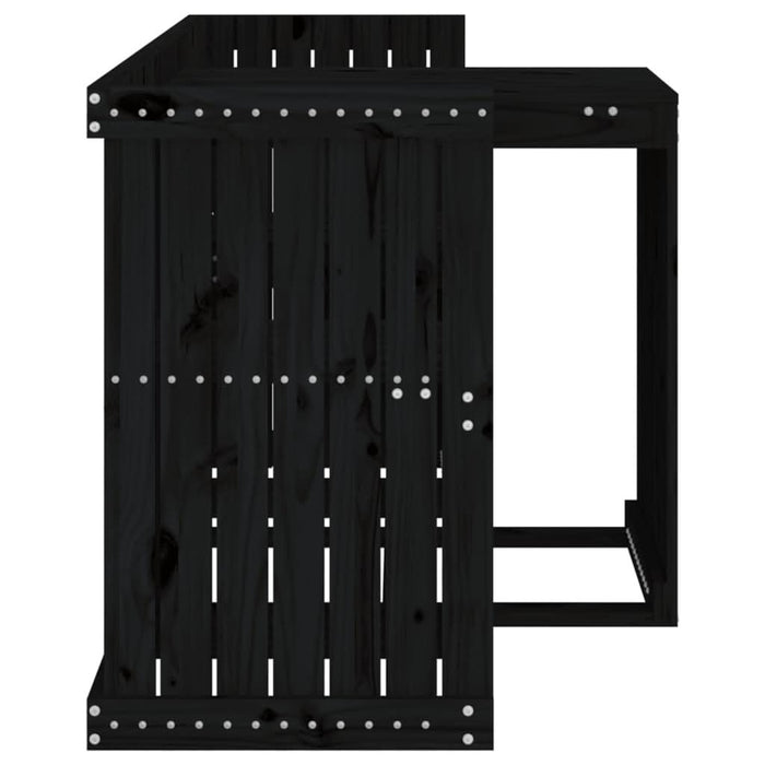 Set de balcon cu 2 locuri, negru, lemn masiv de pin - WALTI WALTI