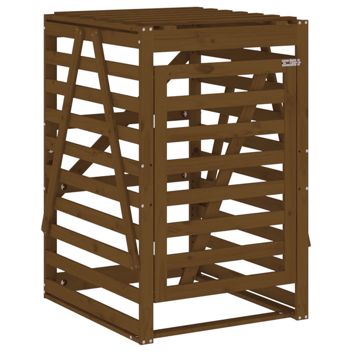 Depozitare pubelă gunoi, maro, 84x90x128,5 cm lemn masiv de pin - WALTI WALTI