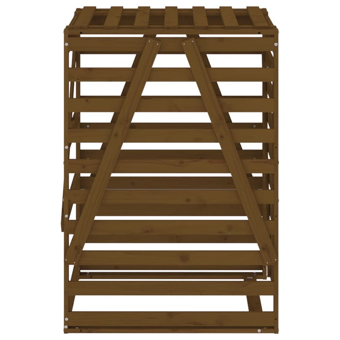 Depozitare pubelă gunoi, maro, 84x90x128,5 cm lemn masiv de pin - WALTI WALTI
