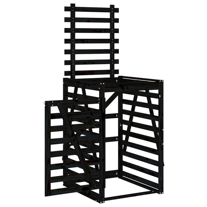 Depozitare coș de gunoi negru 84x90x128,5 cm lemn masiv de pin - WALTI WALTI