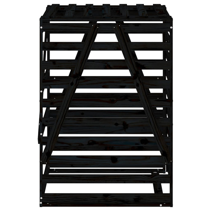 Depozitare coș de gunoi negru 84x90x128,5 cm lemn masiv de pin - WALTI WALTI