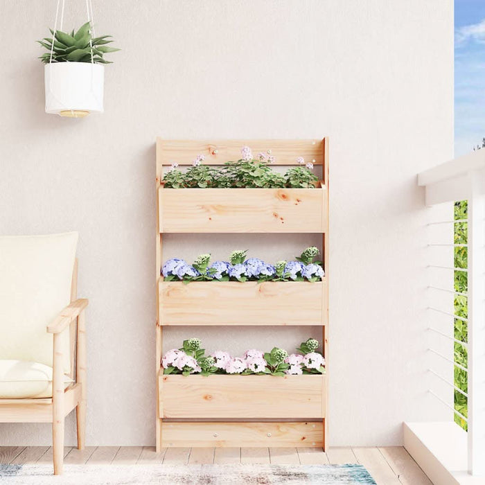 Jardinieră de perete cu 3 niveluri 60x18,5x110 cm lemn pin - WALTI WALTI