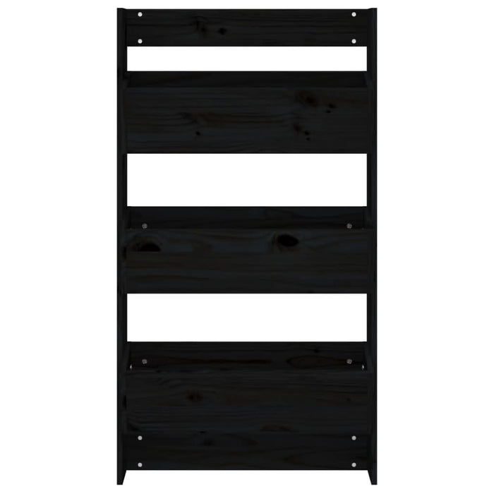 Jardinieră de perete cu 3 niveluri negru 60x18,5x110cm lemn pin - WALTI WALTI