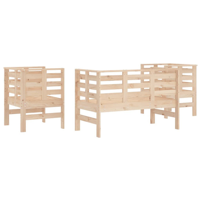 Set mobilier de grădină, 3 piese, lemn masiv de pin - WALTI WALTI